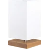 Hellux LAMPA STOŁOWA DREWNO BUKOWE SQUARE 2 E27 24CM BIEL