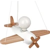 Hellux LAMPA SUFITOWA Lėktuvas DLA CHŁOPCA FLYKT, DREWNIANA, WISZĄCA, BALTA, LED