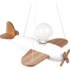 Hellux LAMPA SUFITOWA Lėktuvas DLA CHŁOPCA FLYKT, DREWNIANA, WISZĄCA, BALTA, LED