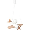 Hellux LAMPA SUFITOWA Lėktuvas DLA CHŁOPCA FLYKT, DREWNIANA, WISZĄCA, BALTA, LED