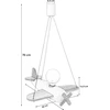 Hellux LAMPA SUFITOWA Lėktuvas DLA CHŁOPCA FLYKT, DREWNIANA, WISZĄCA, BALTA, LED
