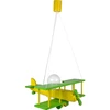 Hellux LAMPA WISZĄCA Lėktuvas FLYKT, DZIECIĘCA, DREWNO, LED, E27, ŽALIA, SUFITOWA