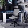 Hile Fotel Biurowy ERGONOMICZNY Krzesło Obrotowe SZARE Siatka WYGODNY Do Biurka