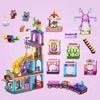 Hogokids BLOKUOJA ŽAIDIMŲ AIKŠTELĖS FUNKCINIS PAGRINDAS 3IN1 SLIDE+FERRIS WHEEL+ KARUSEL