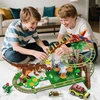 Hogokids DINOZAURŲ BLOKAI ROLLER COAST LENKTYNŲ TRAKAS 1222vnt. DOVANŲ ŽAISLAS VAIKAMS