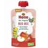 Holle Raudona Bee Mousse Obuolių su braškėmis nuo 8 mėnesių 100 g Ekologiškas