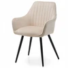 Home Design AKSOMINĖ MINKŠTA KĖDĖ SVETAINEI VALGOMO KAMBARIAI VELVET BEIGE