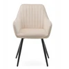 Home Design AKSOMINĖ MINKŠTA KĖDĖ SVETAINEI VALGOMO KAMBARIAI VELVET BEIGE