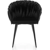 Home Design Juodas veliūro krėslas su pintomis detalėmis, modernus "glamour" stilius