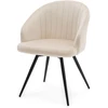 Home Design Minkšta pasukama aksominė kėdė svetainei MODENA BEIGE