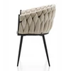 Home Design Modernus smėlio spalvos veliūro krėslas su pintomis detalėmis