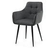 Home Design Modernus svetainės ir valgomojo kėdė: švelnus veliūras, juodos metalinės kojos