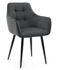 Home Design Modernus svetainės ir valgomojo kėdė: švelnus veliūras, juodos metalinės kojos
