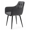 Home Design Modernus svetainės ir valgomojo kėdė: švelnus veliūras, juodos metalinės kojos