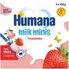 Humana Milk Minis jogurtinis desertas su braškėmis 8m+ 400g