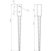 Įkasama atrama stulpams Arras 50x50mm/600mm karštai cinkuota