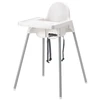 IKEA ANTILOP aukšta kėdutė + DIRŽELIAI + Baltas DĖKLĖLIS!