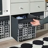 IKEA DRONA pudełko wkład szuflada Kallax, juoda/wzór okna