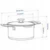 Ikea HEMKOMST Puodas su dangteliu, nerūdijantis plienas/stiklas, 3l