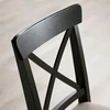Ikea INGOLF minkšta kėdė ruda-juoda, Nolhaga pilkai smėlio spalvos