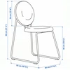 IKEA MANHULT Kėdė, juoda/Hakebo sodriai raudona