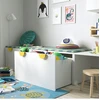 IKEA SMASTAD Ławka su pojemnikiem na zabawki, balta/mėlyna, 90x52x48 cm
