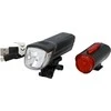 Įkraunamas LED žibintų rinkinys dviračiui 30 Lux Fischer su USB juodas