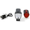 Įkraunamas LED žibintų rinkinys dviračiui 30 Lux Fischer su USB juodas