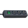 Emos Ilgiklis 3 lizdų 1.5m su įžeminimu, su jungikliu (juodas) 1.5mm²