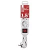 Emos Ilgiklis 3 lizdų 1.5m su įžeminimu, su jungikliu (baltas) 1.5mm²