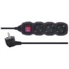 Emos Ilgiklis 3 lizdų 1.5m su įžeminimu, su jungikliu (juodas) 1.5mm²