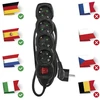 Emos Ilgiklis 4 lizdų 3.0m su įžeminimu, su jungikliu (juodas) 1.5mm²