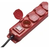 Ilgiklis 4 lizdų 5m IP44 3x1.5 mm² raudonas, guminis kabelis EMOS