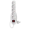 Emos Ilgiklis 5 lizdų 3.0m su įžeminimu, su jungikliu (baltas) 1.5mm²