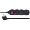 Emos Ilgiklis 3 lizdų 1.5m su įžeminimu, su jungiklius (juodas) 1.0mm²