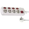 Electraline Ilgintuvas su įžeminimu ir jungikliu 4-viet./3x1mm2 /1.5m baltas