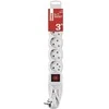 Emos Ilgiklis 5 lizdų 3.0m su įžeminimu, su jungikliu (baltas) 1.5mm²