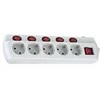 Electraline Ilgintuvas su įžeminimu ir jungikliu 5-viet./3x1mm2 /1.5m baltas