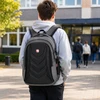 Imiti Miesto kuprinė su Usb, talpi, skirta mokyklai, kelionėms, pilka