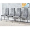 Impor 4x Lori Chair Pilkas Glamour kėdžių rinkinys ekologinės odos kristalai deimantai