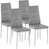 Impor 4x Lori Chair Pilkas Glamour kėdžių rinkinys ekologinės odos kristalai deimantai