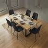Impor 6xKERI Minkštų dygsniuotų Velvet Velvet kėdžių rinkinys Juoda