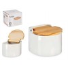 Indelis druskai laikyti su dangteliu 550 ml keramika 11x11x9 cm Vessia 91858
