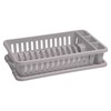 Indų džiovykla su padėklu CURVER BASIC KITCHEN ACCESORIES, balto granito spalvos, h9 x 26,5 x 42 cm