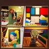 Insoon KNYGŲ BLOKAI NOOK Dėlionė HOUSE KNYGNYNAS STARRY NIGHT SCREM DOVANA 7 viename
