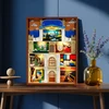 Insoon KNYGŲ BLOKAI NOOK Dėlionė HOUSE KNYGNYNAS STARRY NIGHT SCREM DOVANA 7 viename