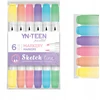 Interdruk Pasteliniai Markeriai, 6 Vnt. Dvipusiai