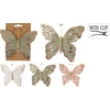 Įsegama kalėdinė dekoracija BUTTERFLY PASTEL, 3 spalvos, 15 cm