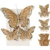 Įsegamų kalėdinių dekoracijų rinkinys BUTTERFLY, auksinės sp., 3 vnt