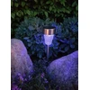 Įsmeigiamas LED lauko šviestuvas, įkraunamas saulės energija, RGB, nerūdij. pl., ø7,5x38cm